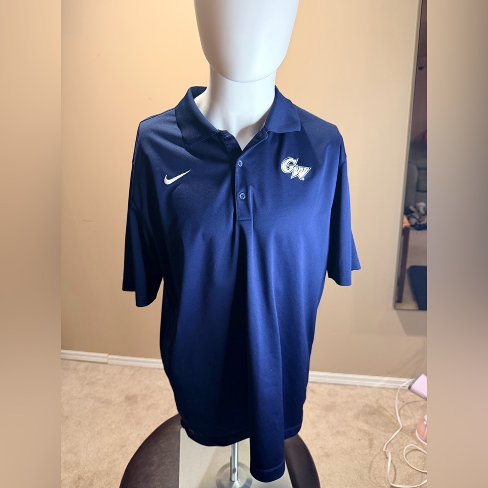 Nike Dri-FIT GW Colonials Polo Shirt Men’s Large Navy Blue Short Sleeve